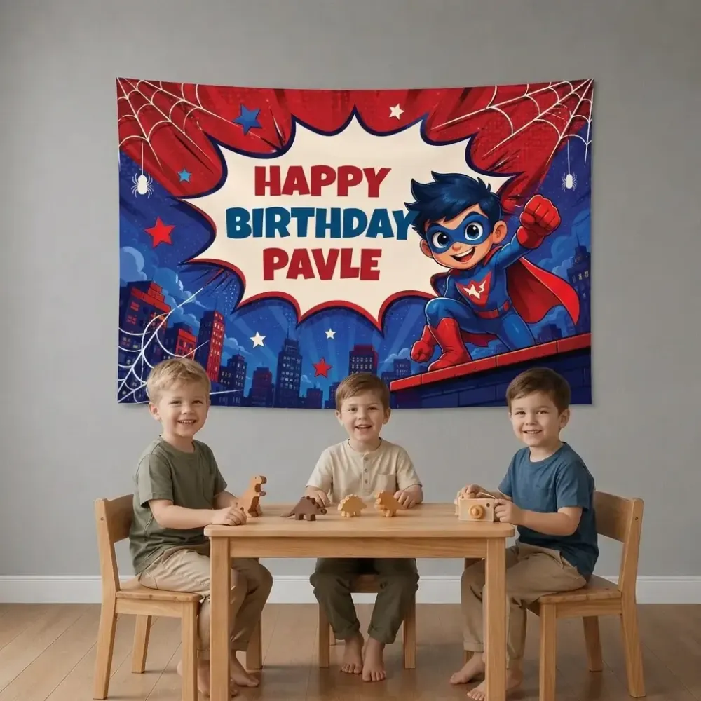 Personalizirana rojstnodnevna zastava – Superhero