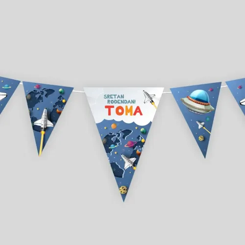 Personalizirane rojstnodnevne zastavice – Mali astronavt