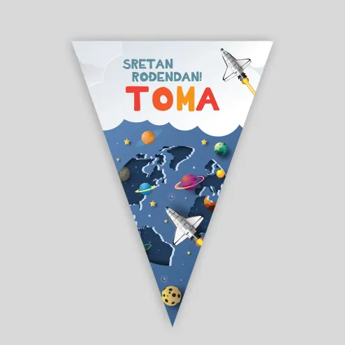 Personalizirane rođendanske zastavice - Mali astronaut