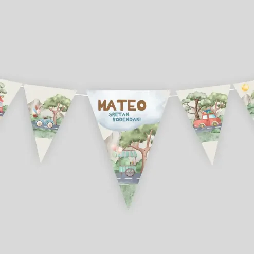 Personalizirane rođendanske zastavice - Mali vozač