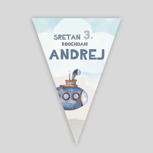 Personalizirana rojstnodnevne zastavice - Morska avantura