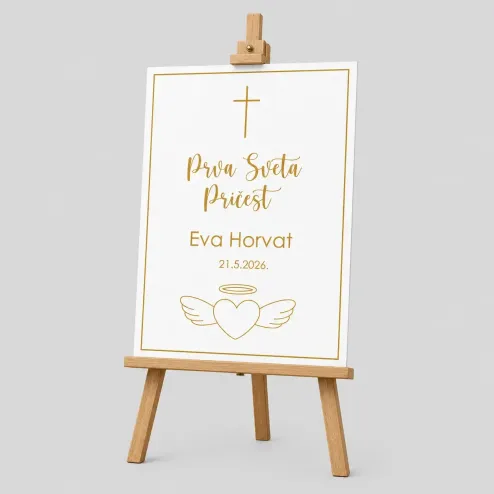 Personalizirana ploča za Prvu pričest (50x70cm) - Srce