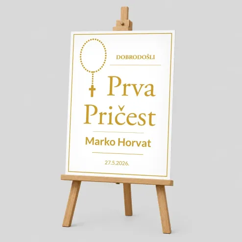 Personalizirana tabla za prvo obhajilo  (50x70cm) - Rožni venec