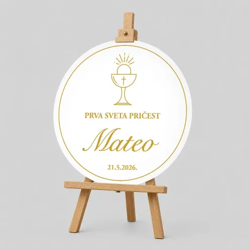 Personalizirana tabla za prvo obhajilo  (fi 60cm) - Kelih