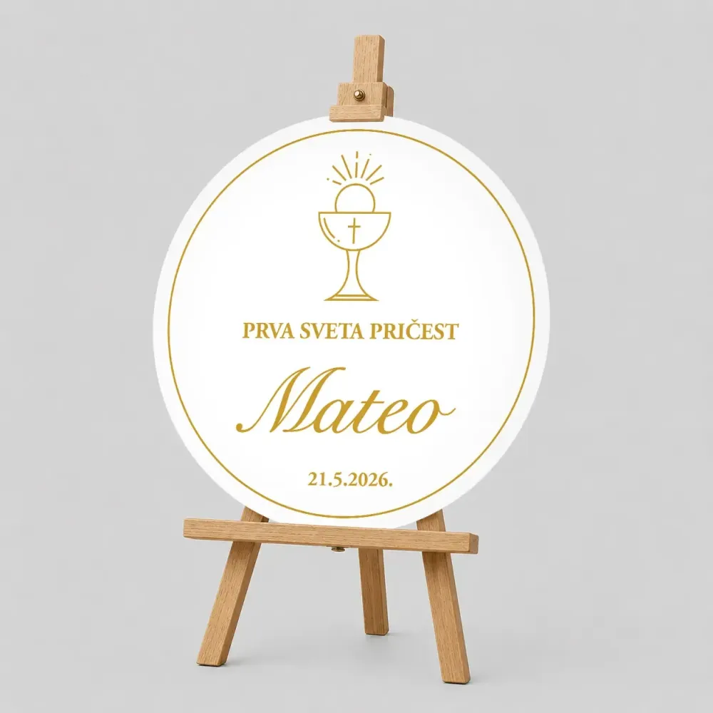 Personalizirana ploča za Prvu pričest (fi 60cm) - Kalež