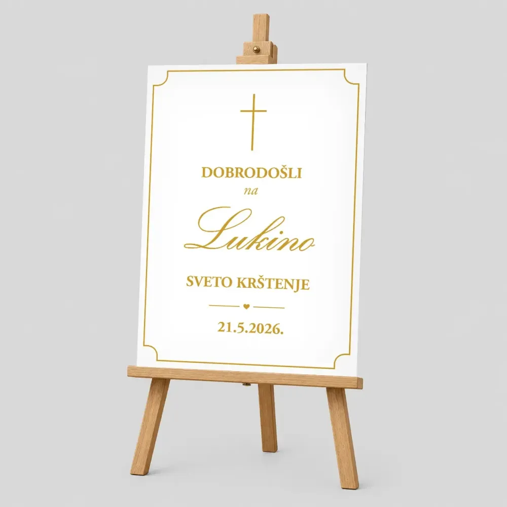 Personalizirana tabla za Krst  (50x70cm) - Križ