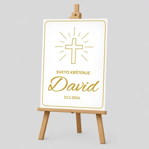 Personalizirana tabla za Krst  (50x70cm) - Svetleči križ