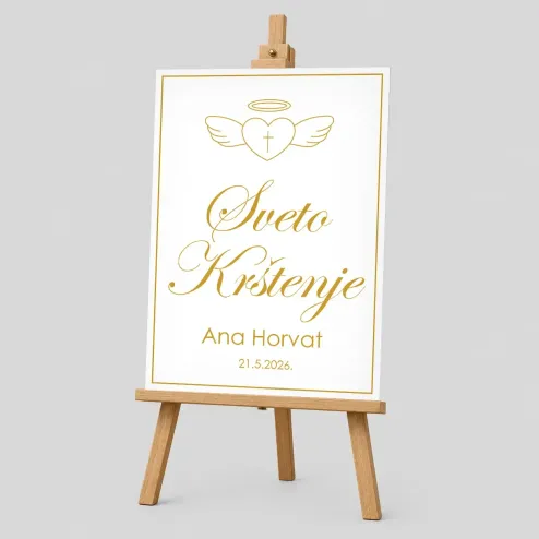 Personalizirana ploča za Krštenje (50x70cm) - Anđeo