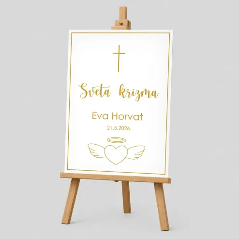 Personalizirana ploča za Krizmu (50x70cm) - Srce