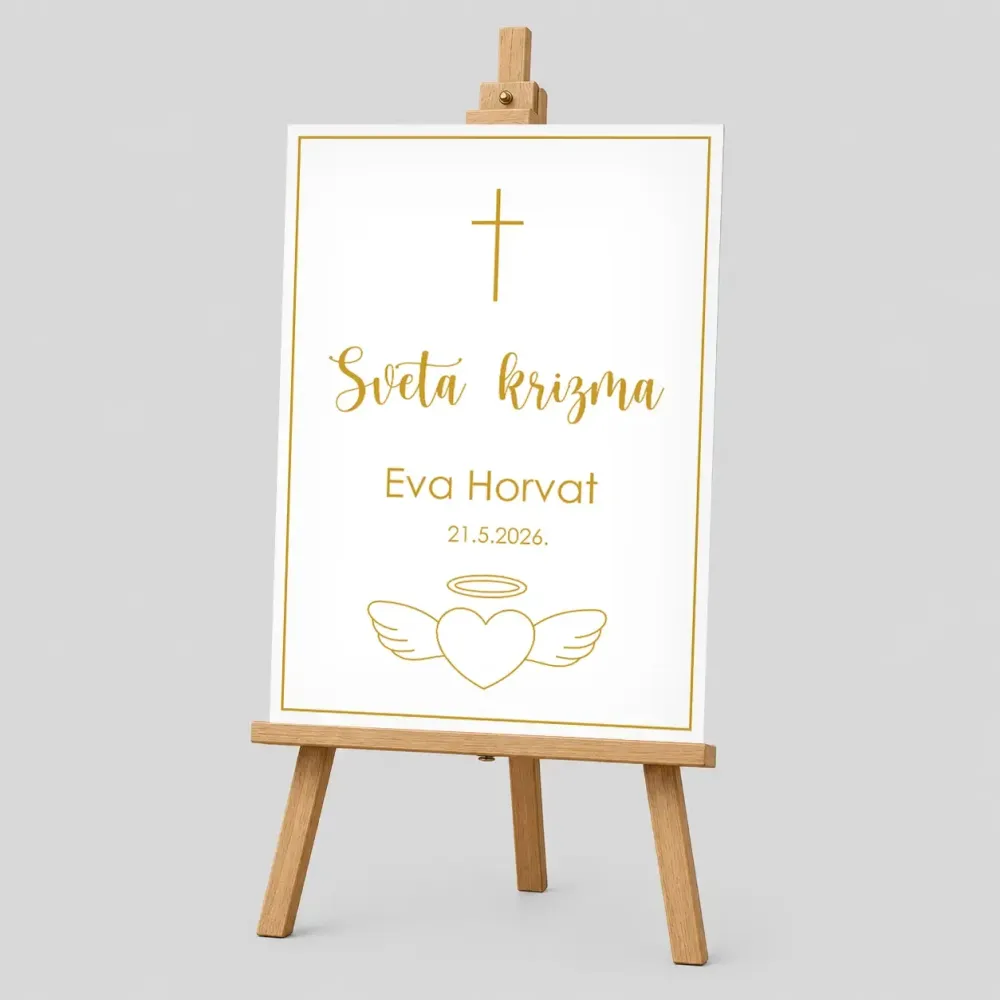 Personalizirana ploča za Krizmu (50x70cm) - Srce