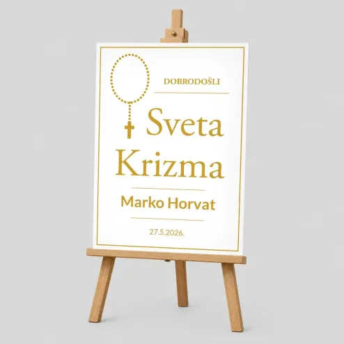 Personalizirana ploča za Krizmu (50x70cm) - Krunica