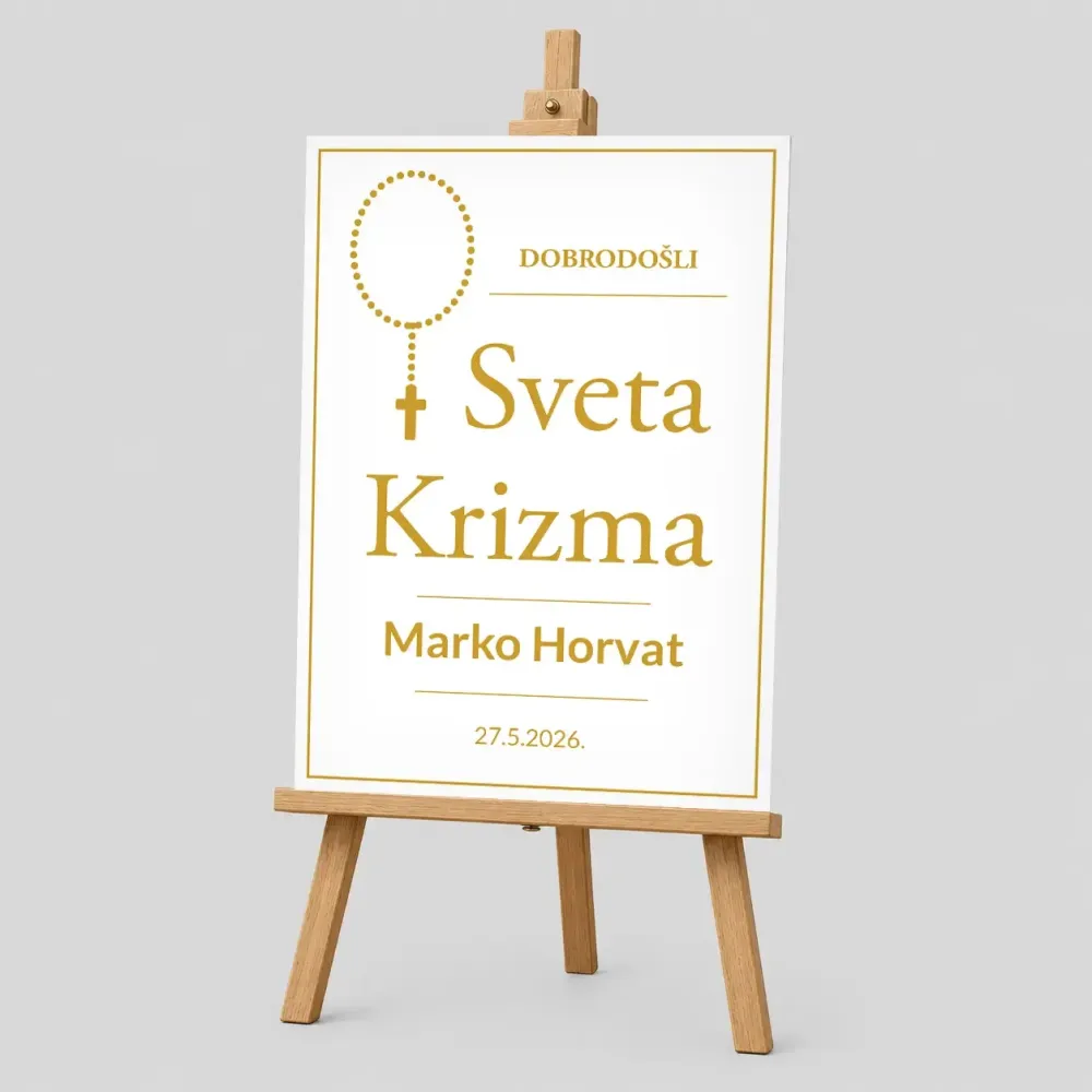 Personalizirana tabla za Birmo (50x70cm) - Rožni venec