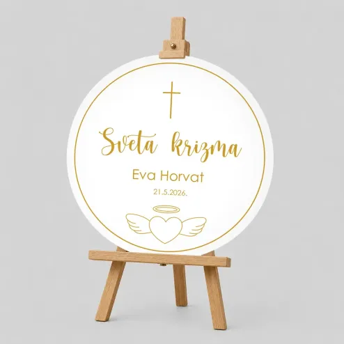 Personalizirana ploča za Krizmu (fi 60cm) - Srce