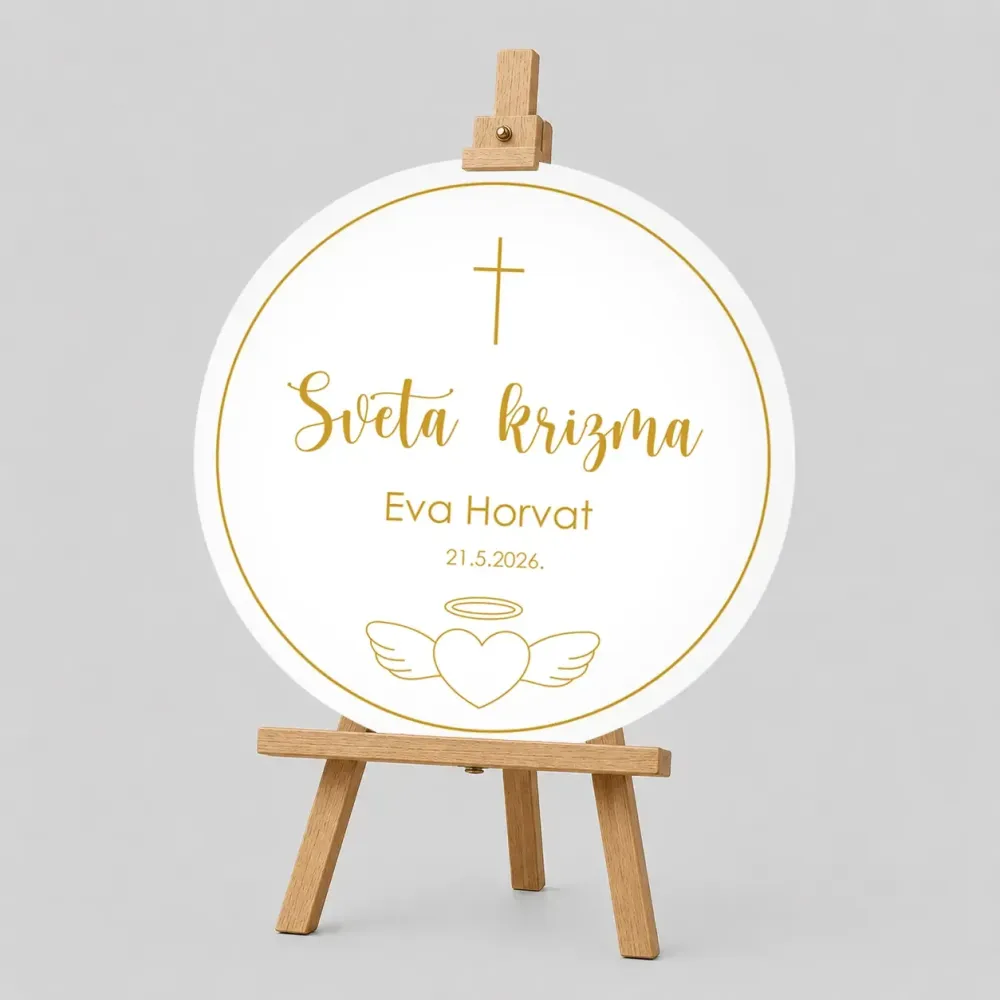 Personalizirana ploča za Krizmu (fi 60cm) - Srce