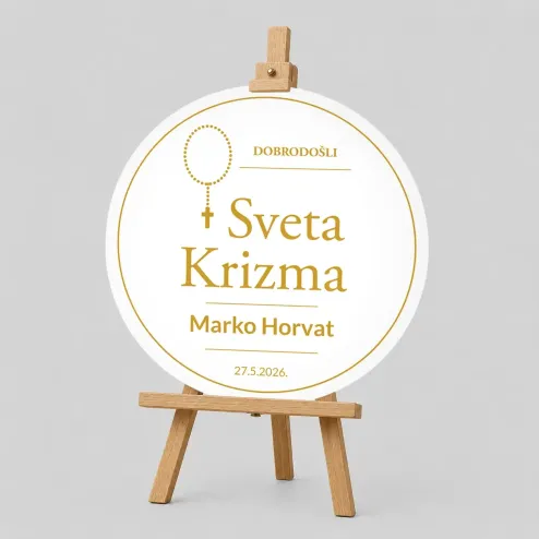 Personalizirana ploča za Krizmu (fi 60cm) - Krunica