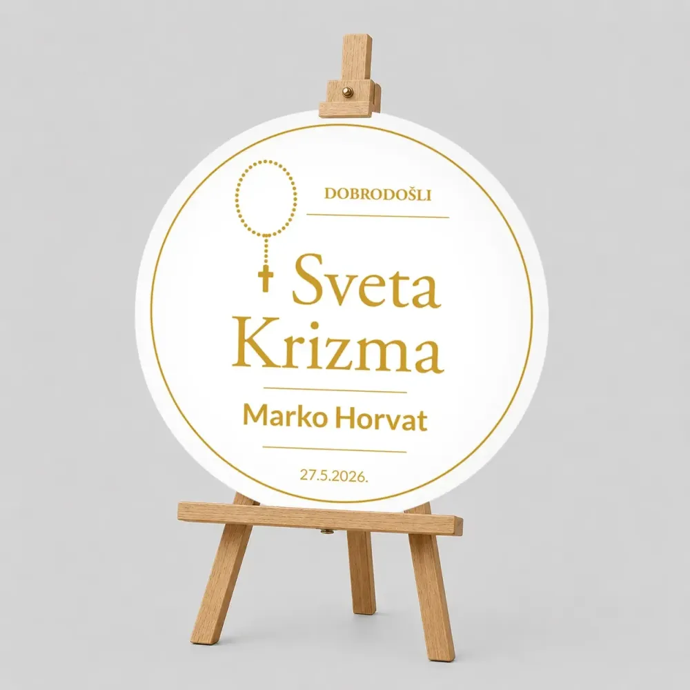 Personalizirana ploča za Krizmu (fi 60cm) - Krunica