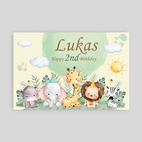 Personalizirana rojstnodnevna zastava – Safari ekipa