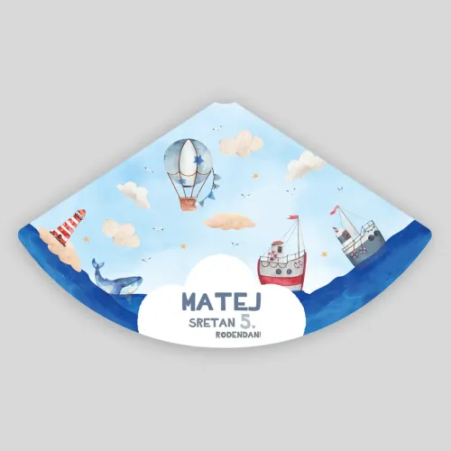 Personalizirana rojstnodnevna kapica – Mali pomorščak