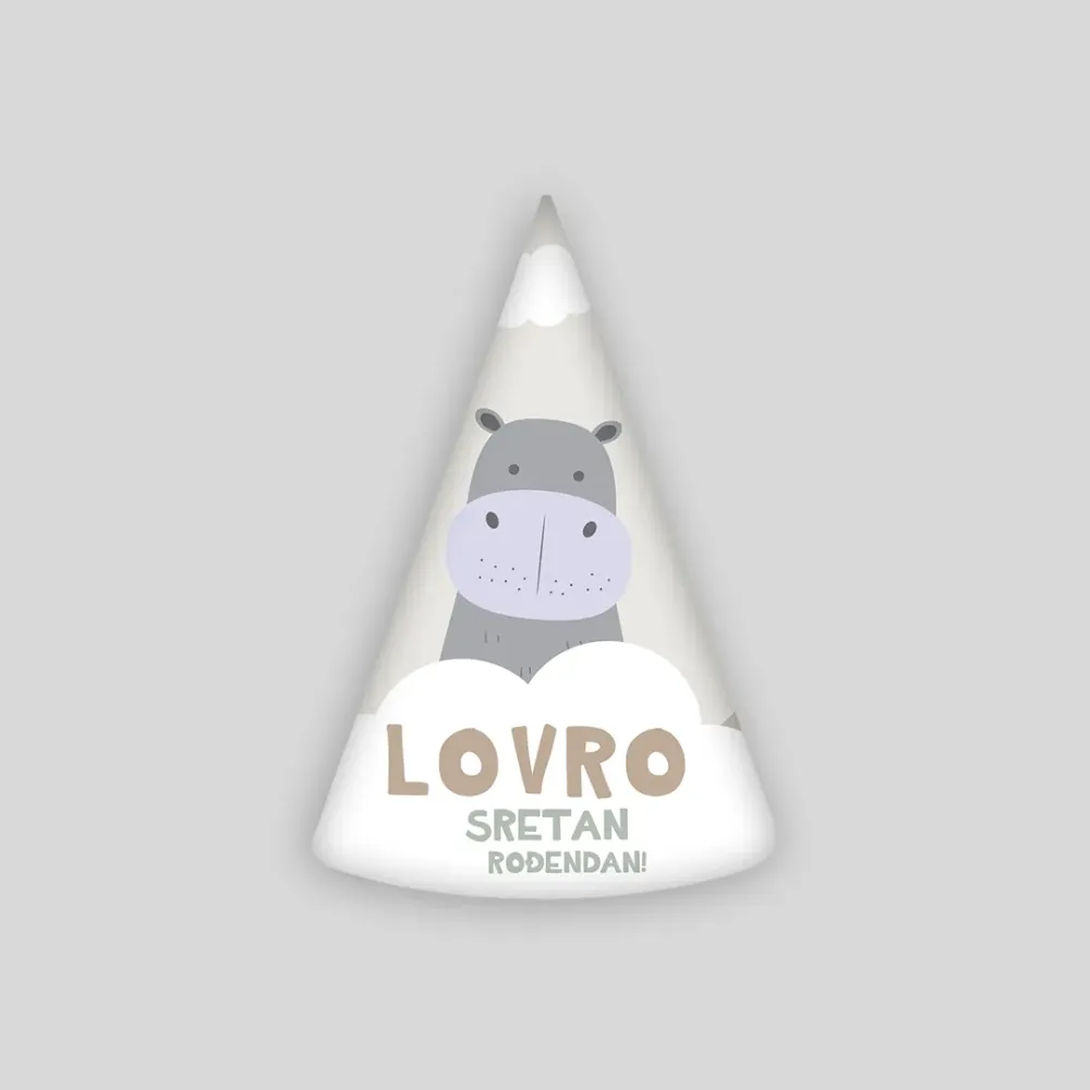 Personalizirana rođendanska kapica - Hippo