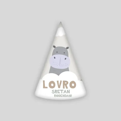 Personalizirana rojstnodnevna kapica - Hippo