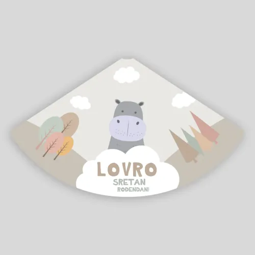 Personalizirana rojstnodnevna kapica - Hippo