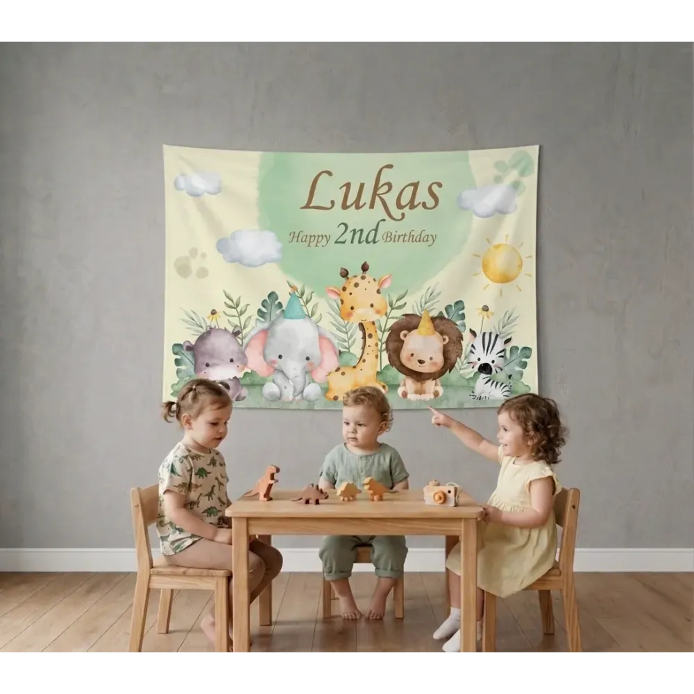 Personalizirana rojstnodnevna zastava – Safari ekipa