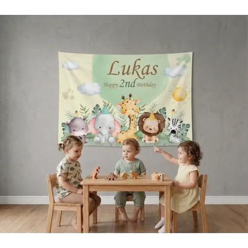 Personalizirana rođendanska zastava – Safari ekipa