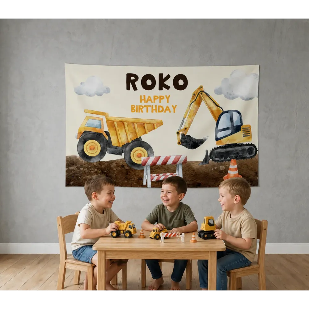 Personalizirana rojstnodnevna zastava – Mali graditelj