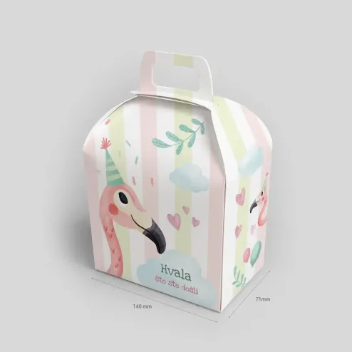 Personalizirana rojstnodnevna darilna škatlica – Flamingo zabava