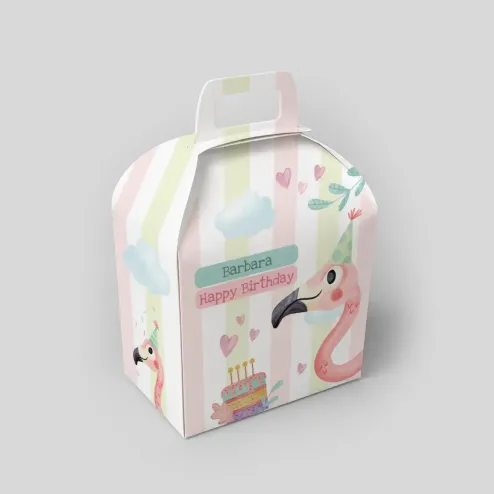 Personalizirana rojstnodnevna darilna škatlica – Flamingo zabava