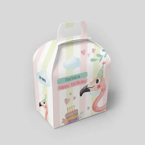 Personalizirana rojstnodnevna darilna škatlica – Flamingo zabava