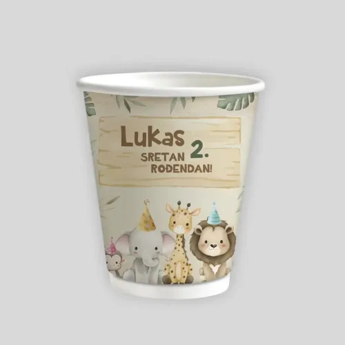 Personaliziran kozarček z ovitkom - Safari živali
