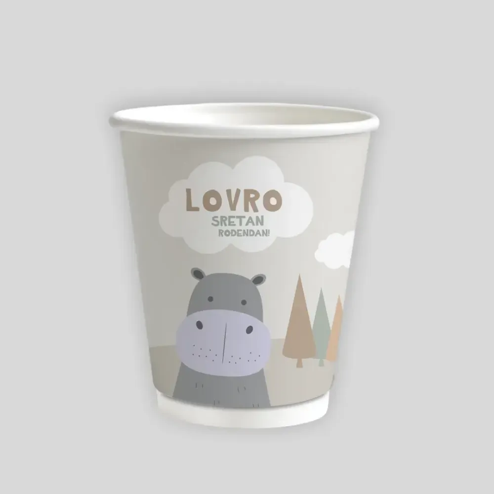 Personaliziran kozarček z ovitkom - Hippo