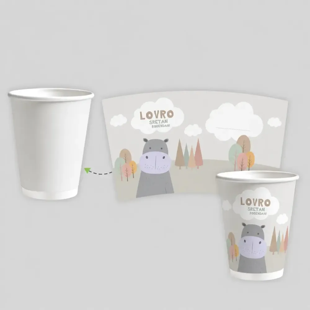 Personaliziran kozarček z ovitkom - Hippo
