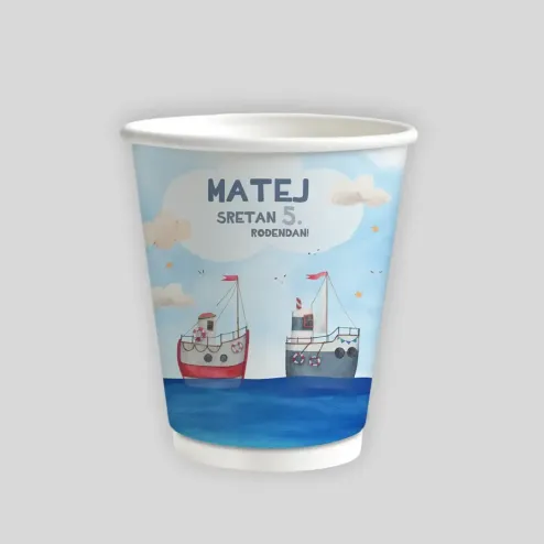 Personaliziran kozarček z ovitkom - Mali morjeplovec