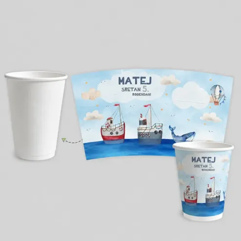 Personalizirana čaša s ovitkom – Mali moreplovac