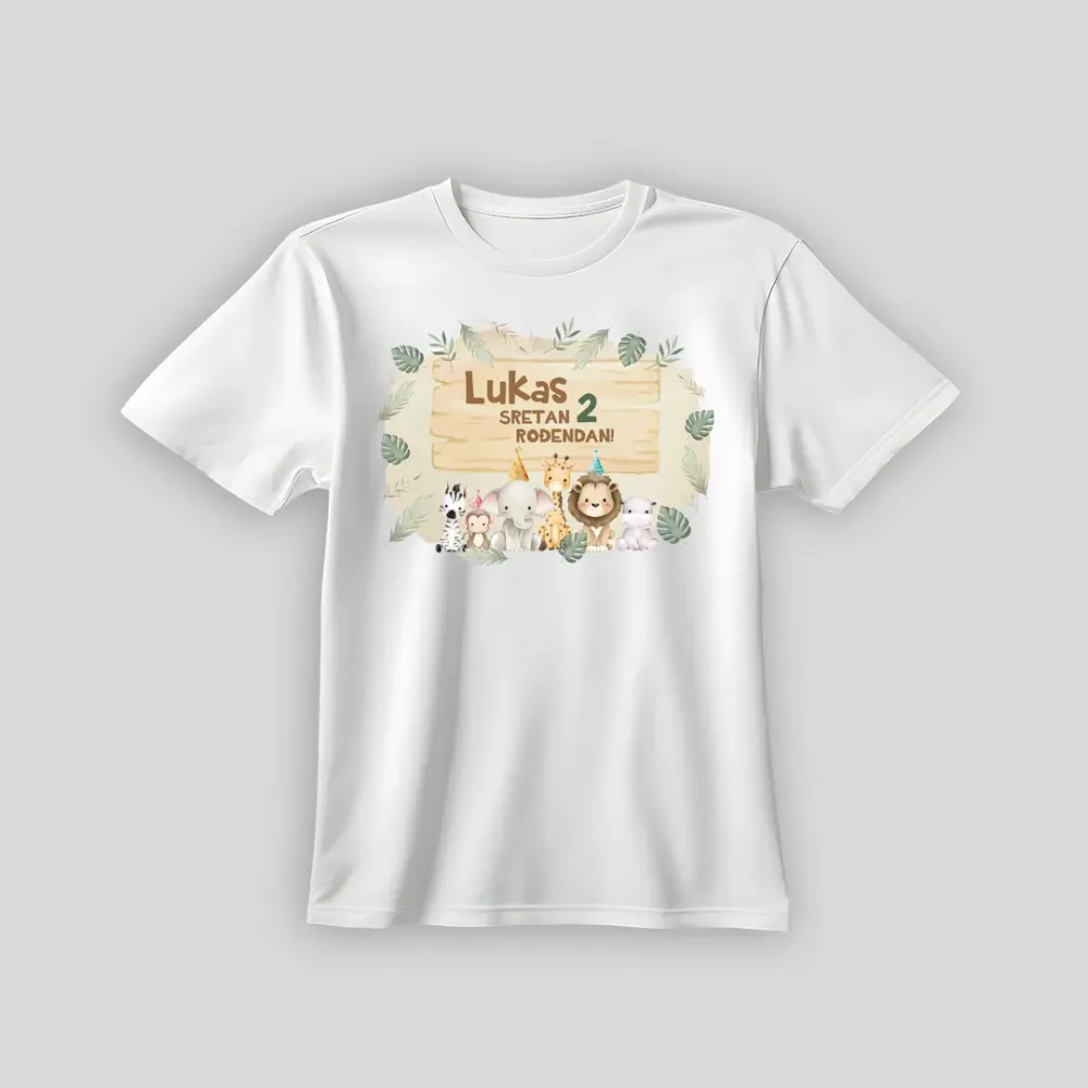 Personalizirana rojstnodnevna majica – Safari živali