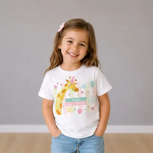 Personalizirana rojstnodnevna majica - Žirafa