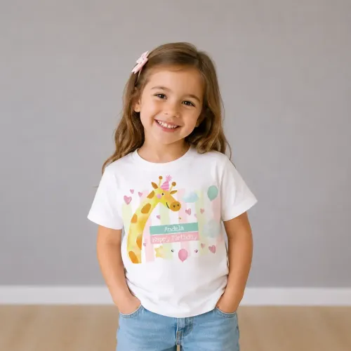 Personalizirana rojstnodnevna majica - Žirafa