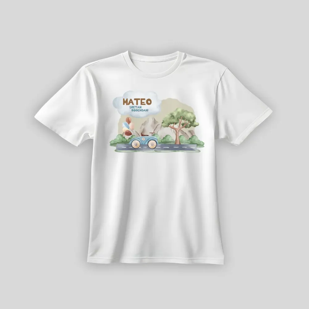 Personalizirana rojstnodnevna majica – Mali voznik