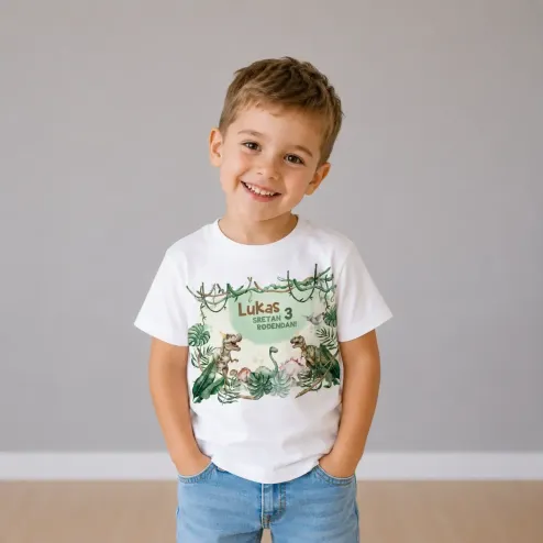 Personalizirana rojstnodnevna majica – Svet dinozavrov