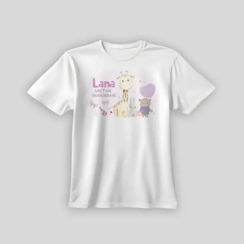 Personalizirana rojstnodnevna majica – Roza pravljica