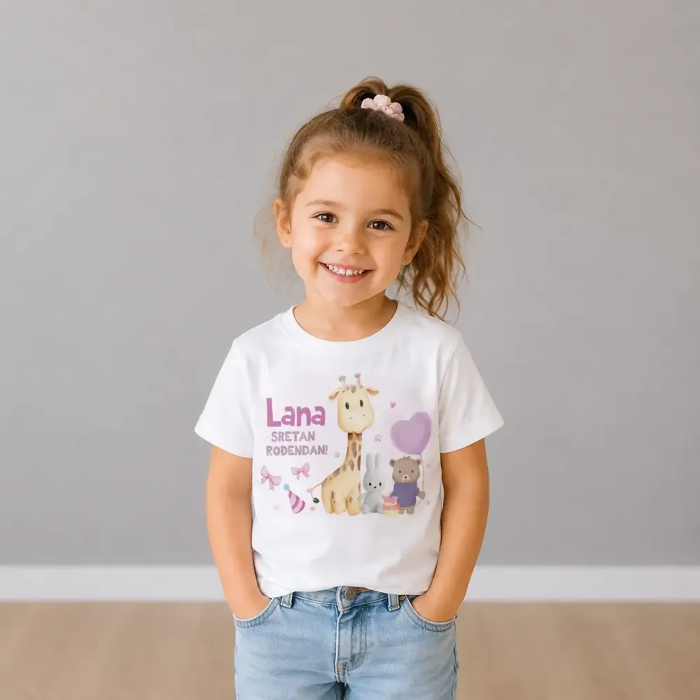 Personalizirana rođendanska majica - Roza bajka