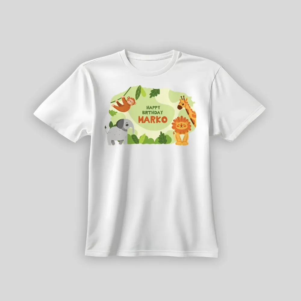 Personalizirana rođendanska majica - Safari prijatelji
