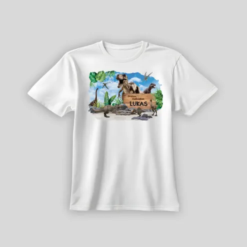 Personalizirana rojstnodnevna majica – Dino kraljestvo