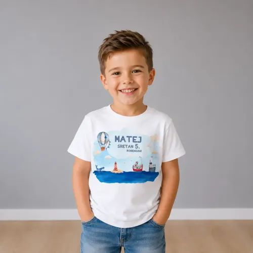 Personalizirana rojstnodnevna majica – Mali morjeplovec