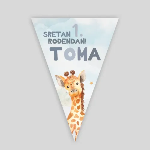 Personalizirane rojstnodnevne zastavice – Avantura v oblakih