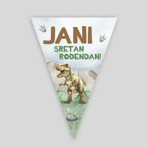 Personalizirane rođendanske zastavice – Dino