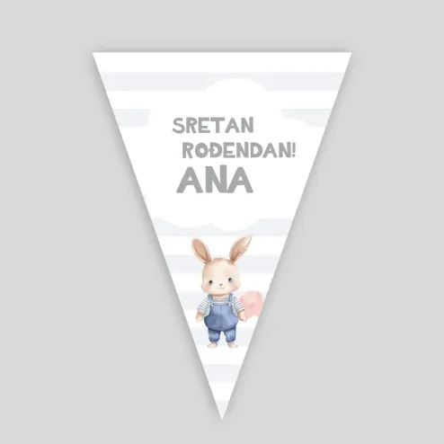 Personalizirane rođendanske zastavice - Plišani prijetelji