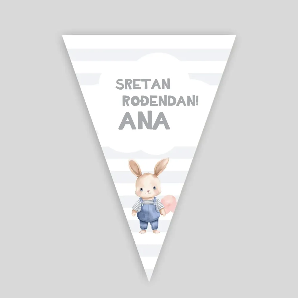 Personalizirane rođendanske zastavice - Plišani prijetelji